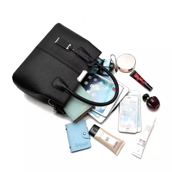 White Chic Sophistication Crossbody Leather Handbag - Picture 5 of 5